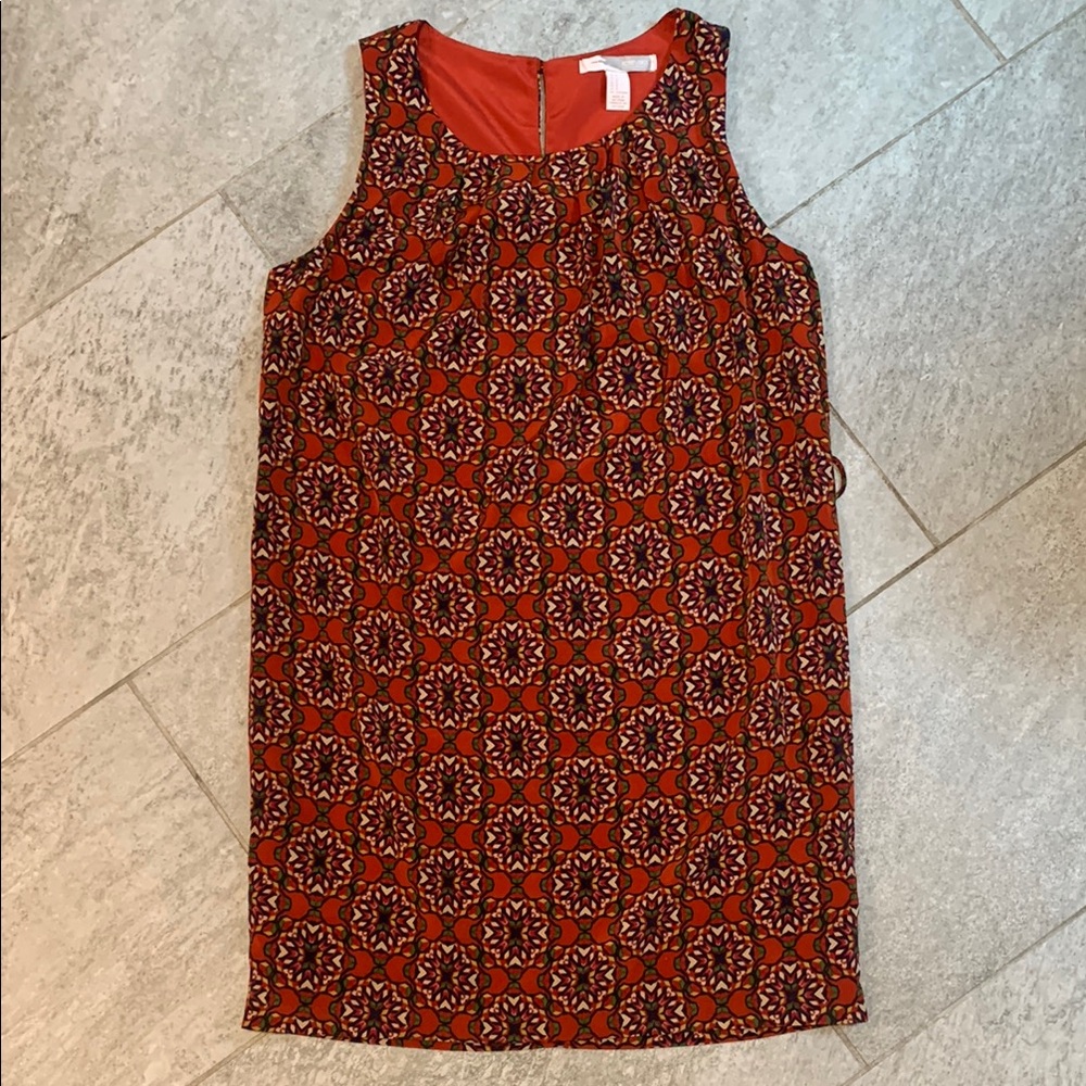 Bohemian Red and Black Sleeveless Geometric Patterned Dress Forever 21 Size S